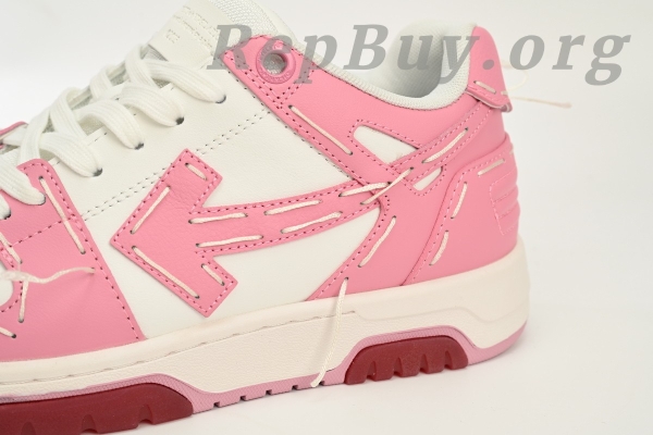 Top Version OFF-WHITE Out Of Office OOO Low Tops, high quality replica shoes, best replica OFF-WHITE sneakers, 1:1 copy OFF-WHITE OOO, limited edition pink and white sneakers, OMIA189S 23LEA333 3337 replica