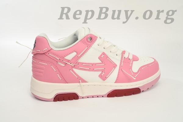 Top Version OFF-WHITE Out Of Office OOO Low Tops, high quality replica shoes, best replica OFF-WHITE sneakers, 1:1 copy OFF-WHITE OOO, limited edition pink and white sneakers, OMIA189S 23LEA333 3337 replica