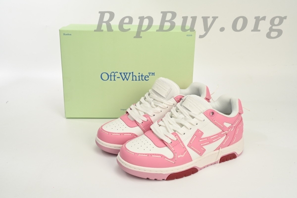 Top Version OFF-WHITE Out Of Office OOO Low Tops, high quality replica shoes, best replica OFF-WHITE sneakers, 1:1 copy OFF-WHITE OOO, limited edition pink and white sneakers, OMIA189S 23LEA333 3337 replica
