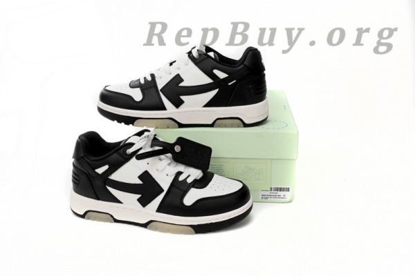 Top Version OFF-WHITE Out Of Office OOO Low Tops White Black White OMIA189C99LEA0011004 - Image 10
