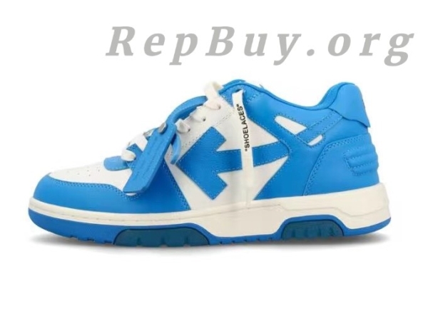 Top Version OFF-WHITE Out Of Office OOO Low Tops White Blue (FW22)  OMIA189F22LEA0014501
