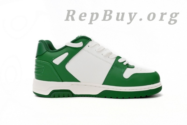 Top Version OFF-WHITE Out Of Office OOO Low Tops White Green OMIA189C99LEA0010155 - Image 3