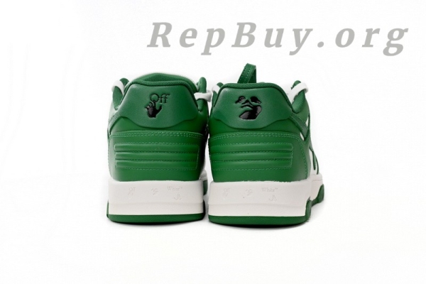 Top Version OFF-WHITE Out Of Office OOO Low Tops White Green OMIA189C99LEA0010155 - Image 4