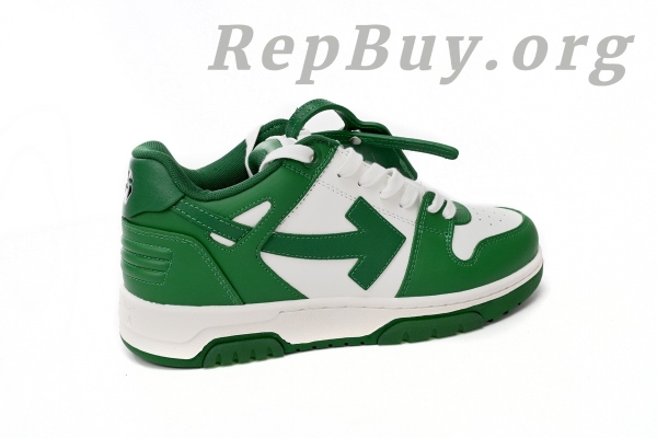 Top Version OFF-WHITE Out Of Office OOO Low Tops White Green OMIA189C99LEA0010155 - Image 9
