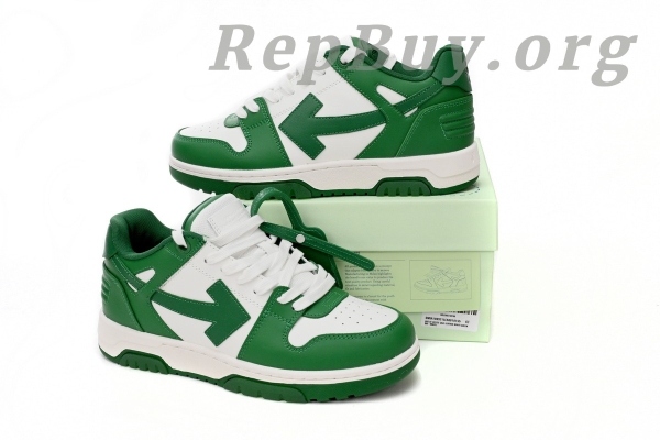 Top Version OFF-WHITE Out Of Office OOO Low Tops White Green OMIA189C99LEA0010155 - Image 14
