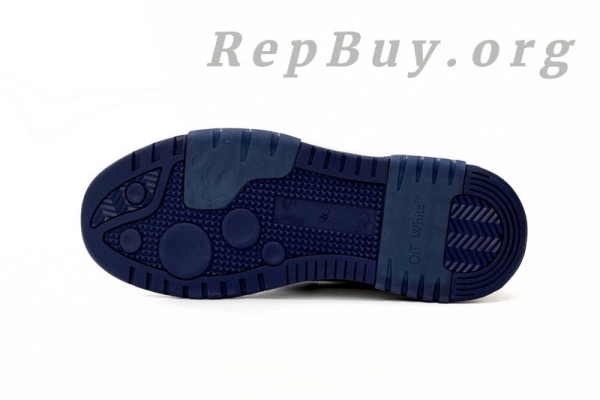 Top Version OFF-WHITE Out Of Office OOO Low Tops White White Navy Blue OMIA189C99LEA0010140 - Image 5