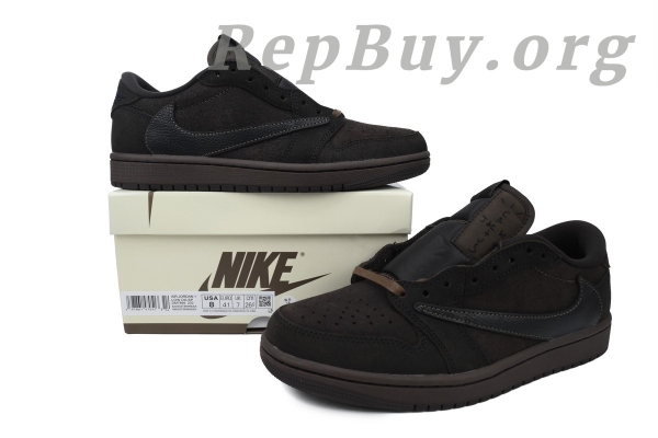 Top Version Travis Scott x Air Jordan 1 Low OG SP-T Velvet Brown DM7866-202 - Image 10