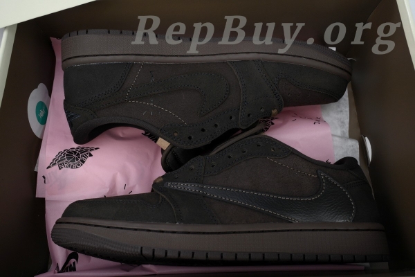 Top Version Travis Scott x Air Jordan 1 Low OG SP-T Velvet Brown DM7866-202 - Image 12