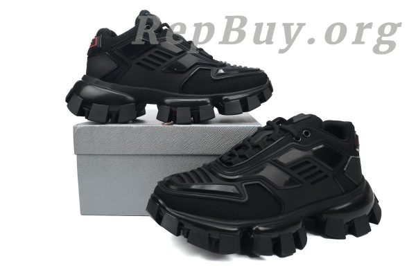 Prada Cloudbust Thunder Technical Fabric Sneakers Black - 图片 10