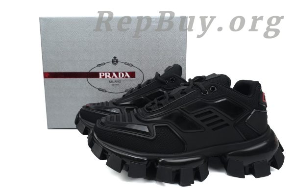Prada Cloudbust Thunder Technical Fabric Sneakers Black - 图片 11