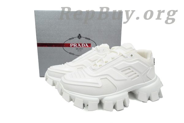 Prada Cloudbust Thunder Technical Fabric Sneakers White - 图片 11