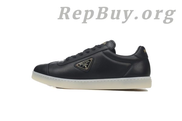 Prada Lane Leather Sneakers Lane Black