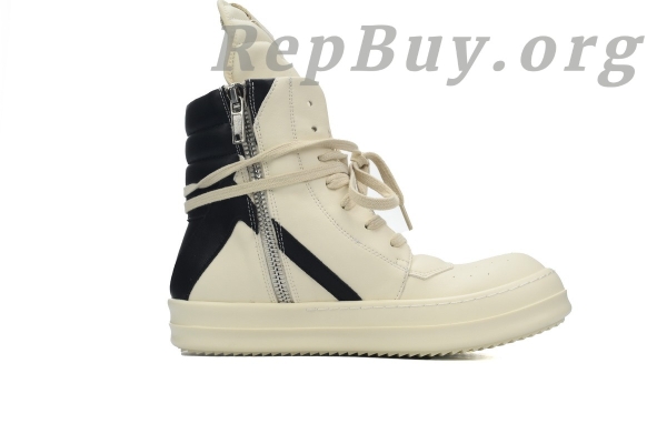 Rick Owens Baby Off-White & Black Geobasket Sneakers WHITE - 图片 2