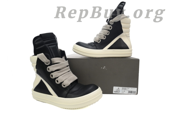 Rick Owens GeoBasket Oversized Eylet Black White - 图片 11