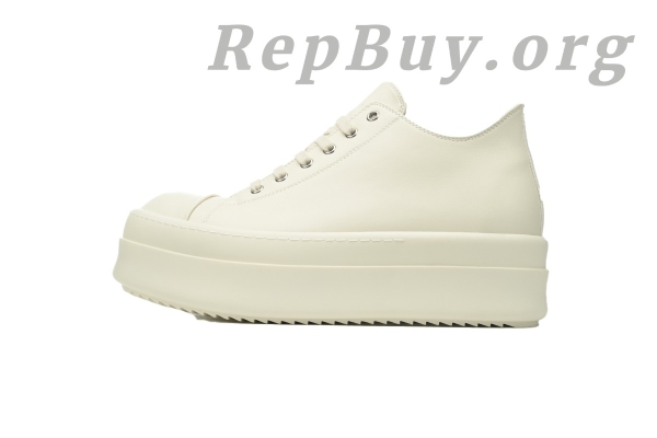 Rick Owens Watermelon Head Thick Bottom Low Top All White