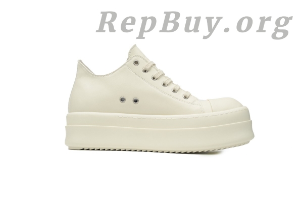 Rick Owens Watermelon Head Thick Bottom Low Top All White - 图片 2