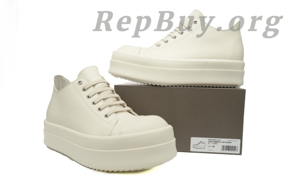 Rick Owens Watermelon Head Thick Bottom Low Top All White - 图片 10