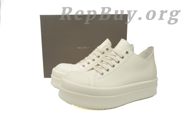 Rick Owens Watermelon Head Thick Bottom Low Top All White - 图片 11