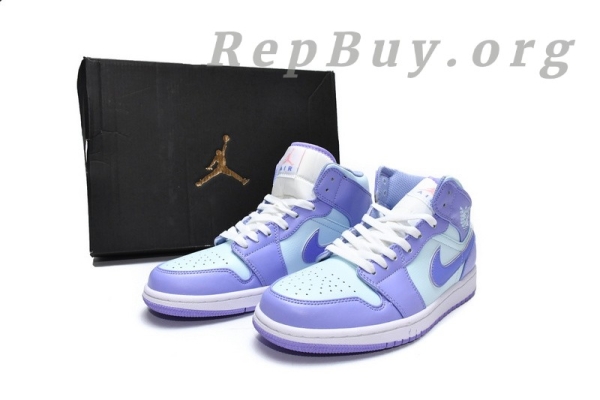 [Sale] Jordan 1 Mid Purple Aqua 554724-500 - 图片 19
