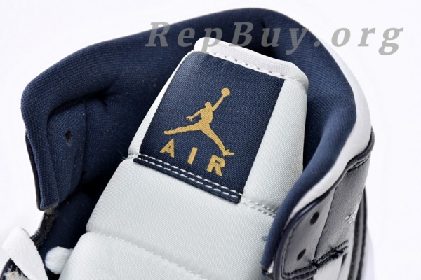 [Sale] Jordan 1 Mid White Metallic Gold Obsidian 554725-174 - 图片 8