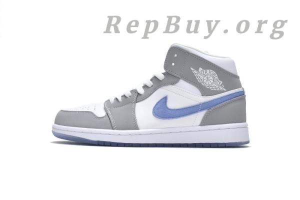 [Sale] Jordan 1 Mid Wolf Grey Aluminum (Women's) BQ6472-105 - Image 2