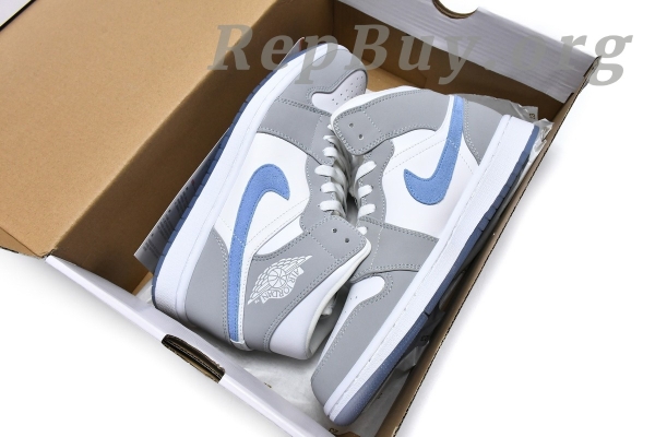 [Sale] Jordan 1 Mid Wolf Grey Aluminum (Women's) BQ6472-105 - Image 20