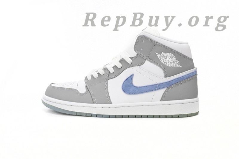 Best [Sale] Jordan 1 Mid Wolf Grey Aluminum (Women's) BQ6472-105 Replica