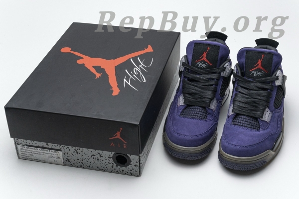 Top Version Travis Scott x Air Jordan 4 Retro Purple AJ4-766302 - 图片 23