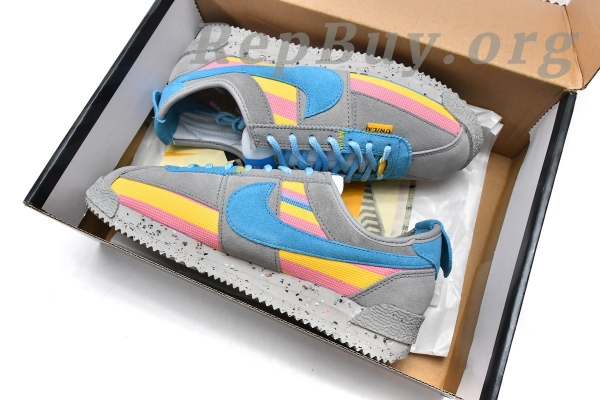 Union LA x Nike Cortez Blue Pink Yellow Grey DR1413-002 - Image 2