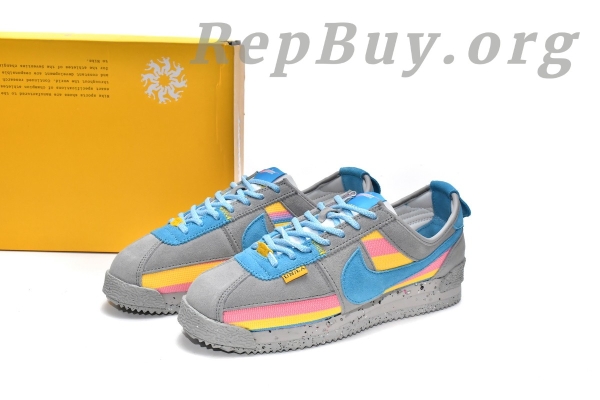 Union LA x Nike Cortez Blue Pink Yellow Grey DR1413-002 - Image 3