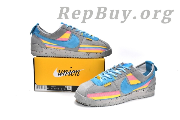 Union LA x Nike Cortez Blue Pink Yellow Grey DR1413-002 - Image 4