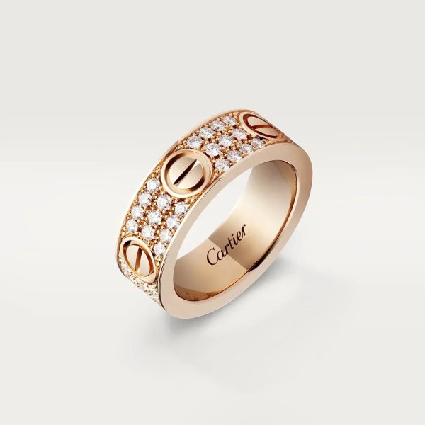 18K Love Diamond-Paved 6.5mm Ring - 图片 2