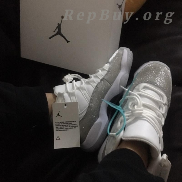 Top Version WMNS Air Jordan 11 Retro White Metallic Silver (W) AR0715-100 - 图片 22