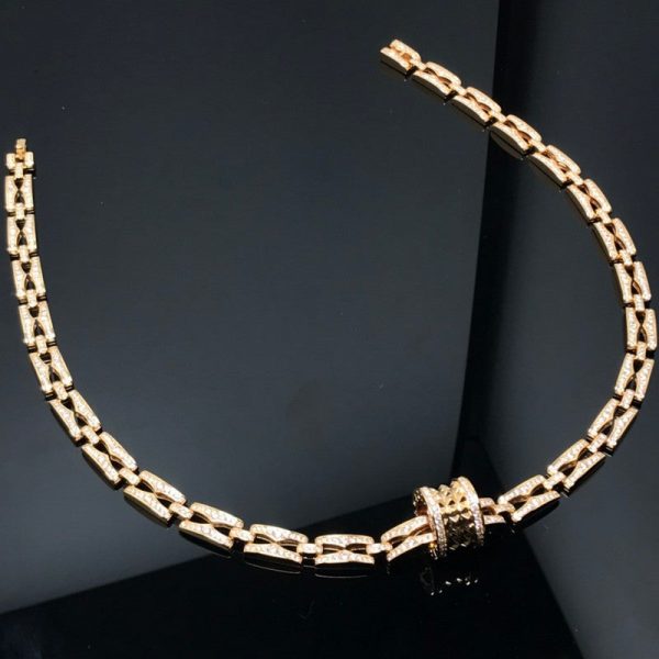 18K B.ZERO1  Diamonds Chain Link Necklace - 图片 3