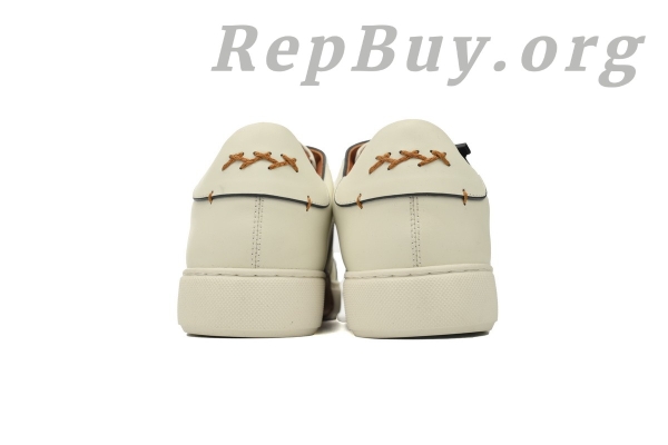 Zegna Tiziano Leather Low-top Sneakers In Beige - 图片 3