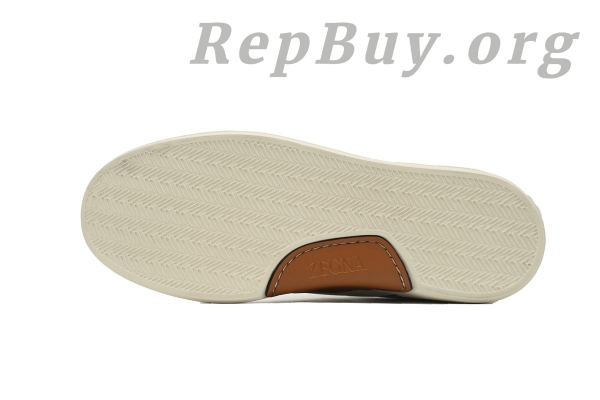 Zegna Tiziano Leather Low-top Sneakers In Beige - 图片 4