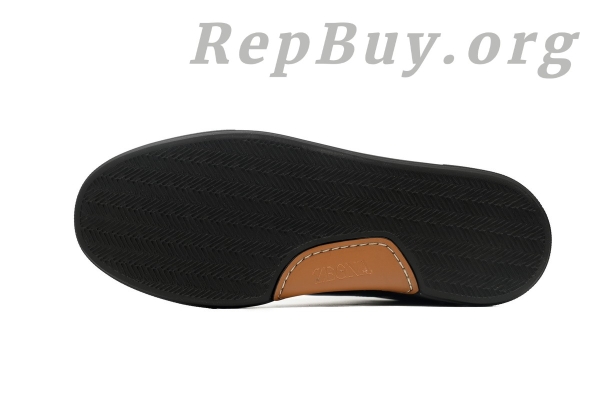 Zegna Tiziano Leather Low-top Sneakers In Black - 图片 4