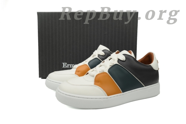 Zegna Tiziano Leather Low-top Sneakers In Multicolour - 图片 11