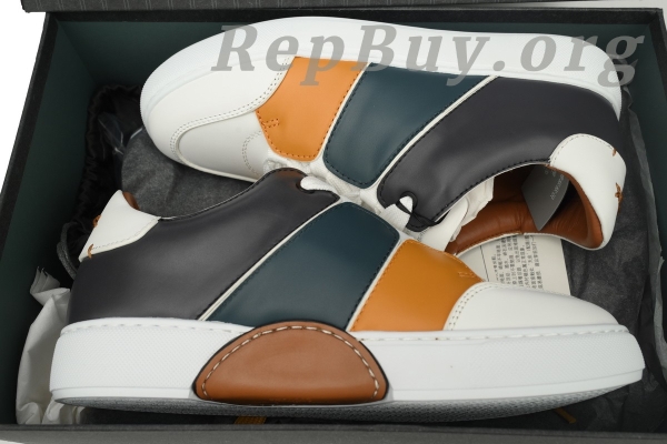Zegna Tiziano Leather Low-top Sneakers In Multicolour - 图片 12