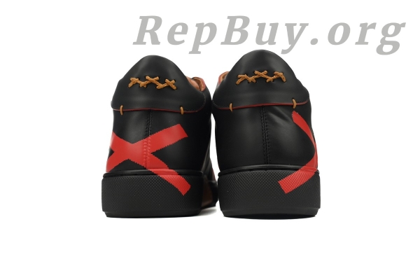 Zegna Tiziano Leather Mid-top Sneakers In Black Red - 图片 3