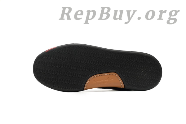 Zegna Tiziano Leather Mid-top Sneakers In Black Red - 图片 4
