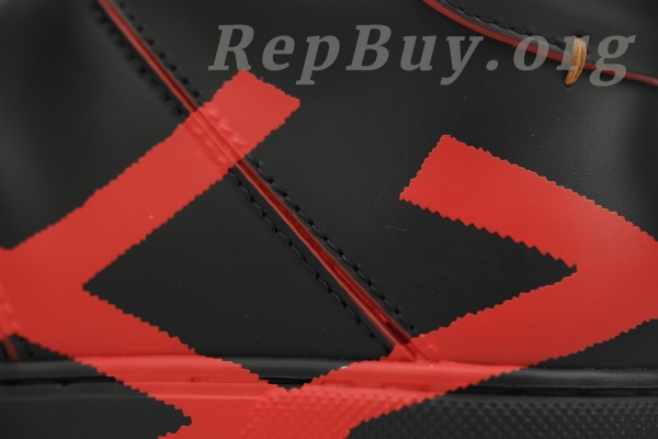 Zegna Tiziano Leather Mid-top Sneakers In Black Red - 图片 5