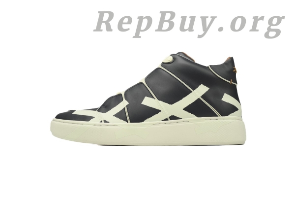 Zegna Tiziano Leather Mid-top Sneakers In Black and White