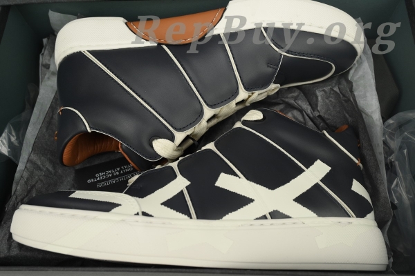 Zegna Tiziano Leather Mid-top Sneakers In Black and White - 图片 12
