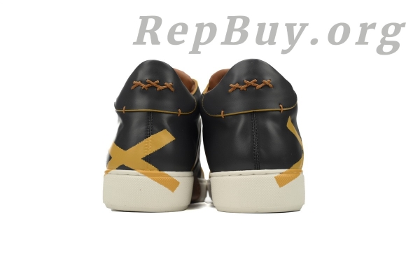 Zegna Tiziano Leather Mid-top Sneakers In Black Yellow - 图片 3