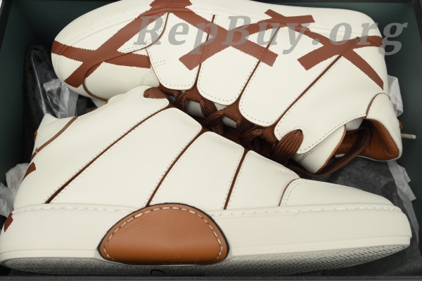 Zegna Tiziano Leather Mid-top Sneakers In Brown - 图片 12