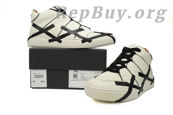 Zegna Tiziano Leather Mid-top Sneakers In White Black - 图片 10
