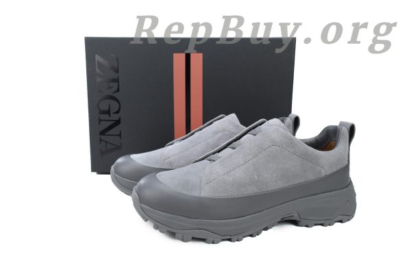 Zegna Triple StitchTM Monte Luxury Casual Shoes Suede Gray - 图片 11
